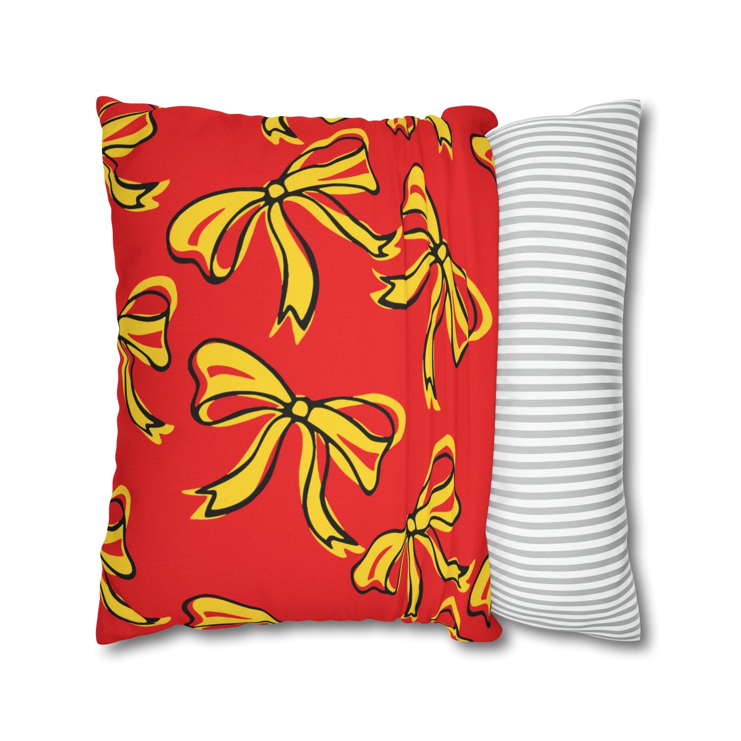 Trendy Bow College Pillow Cover - Dorm Pillow, Graduation Gift, Bed Party Gift, Acceptance Gift, College Gift, Maryland, Terps, Terrapins