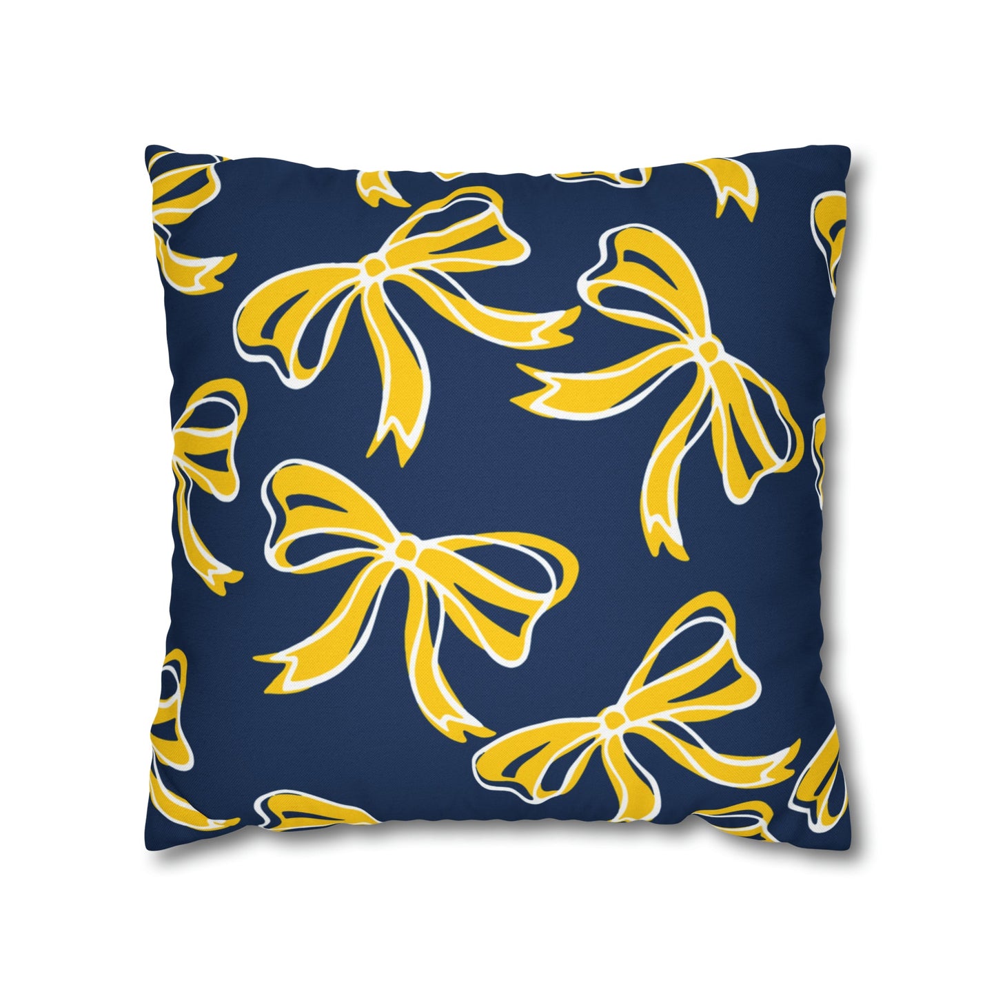 Trendy Bow College Pillow Cover - Dorm Pillow, Graduation Gift, Bed Party Gift, Acceptance Gift, College Gift, Michigan Wolverines, Bow Gift