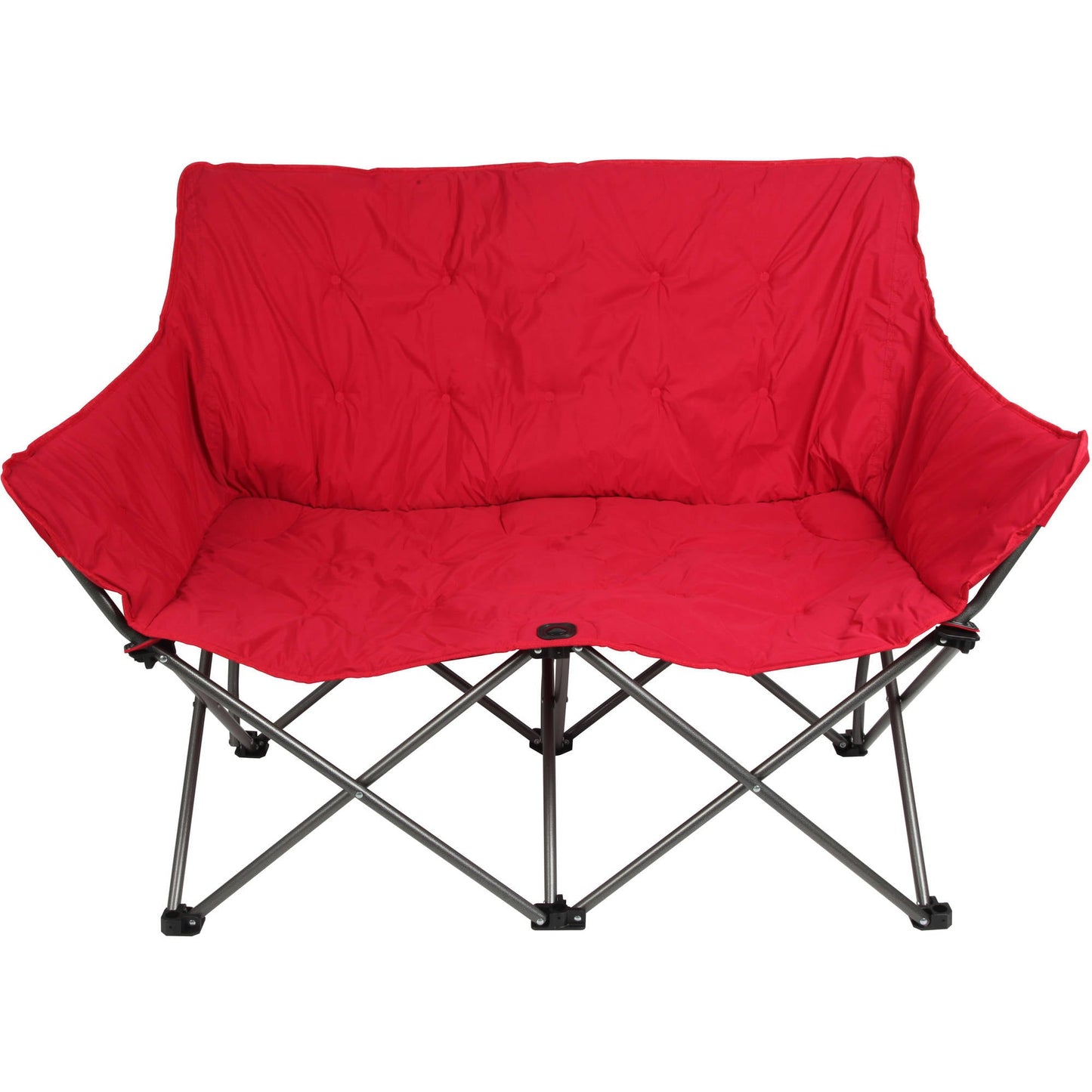 Camping Chair Loveseat Padded Folding Couple 2 Person Portable Double Tube Frame