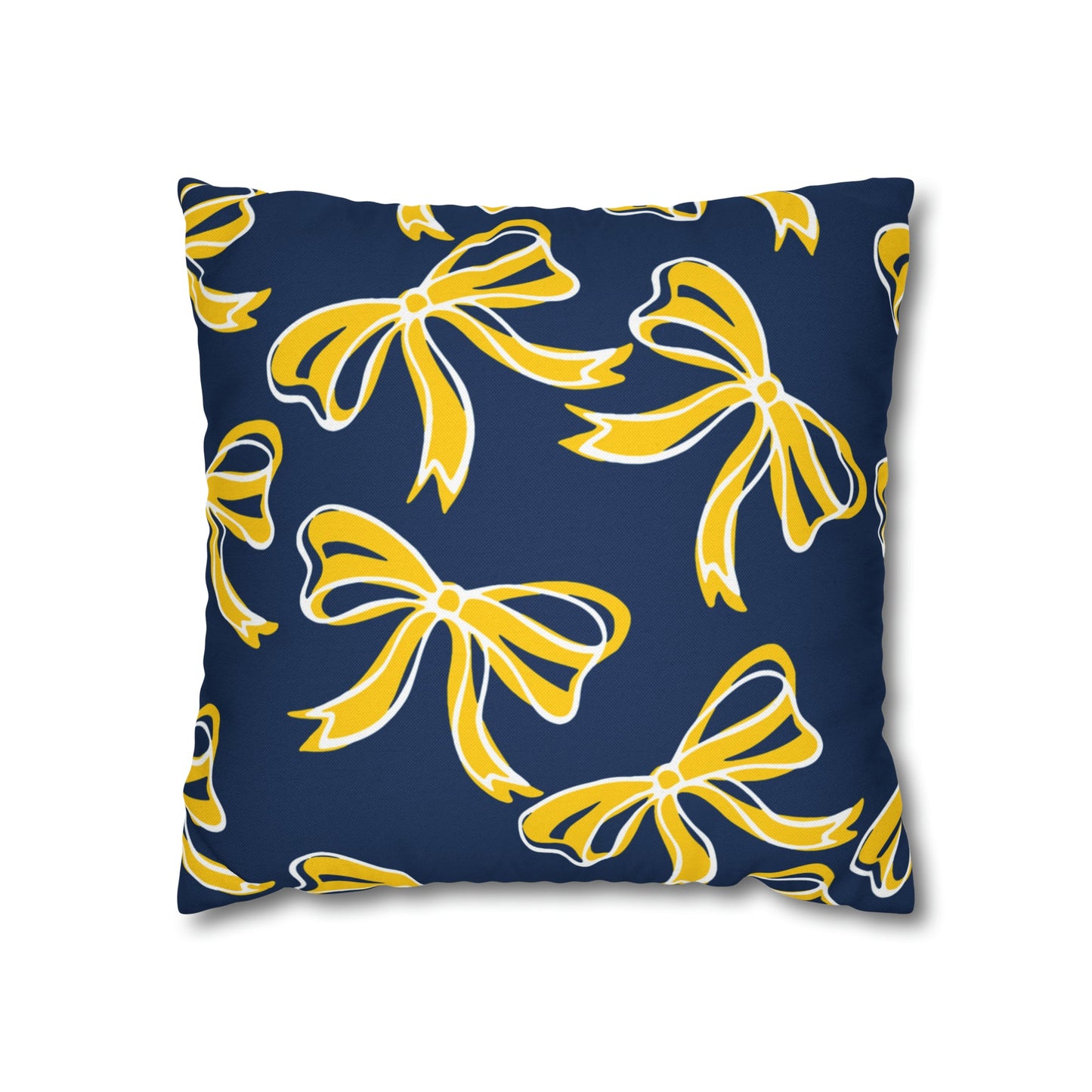 Trendy Bow College Pillow Cover - Dorm Pillow, Graduation Gift, Bed Party Gift, Acceptance Gift, College Gift, Michigan Wolverines, Bow Gift
