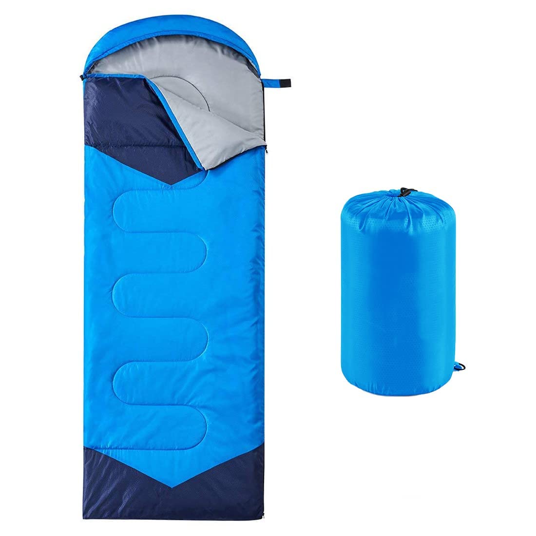 Camping Sleeping Bag - 3 Season Warm & Cool Weather - Lightweight Waterproof Bag for Adults & Kids - Summer Spring Fall Essential