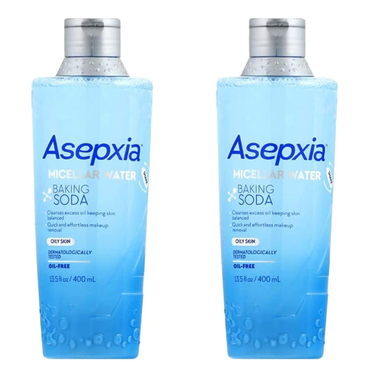 Asepxia Baking Soda Micellar Water Cleanser & Makeup Remover, 13.5 Ounce (Pack of 2)
