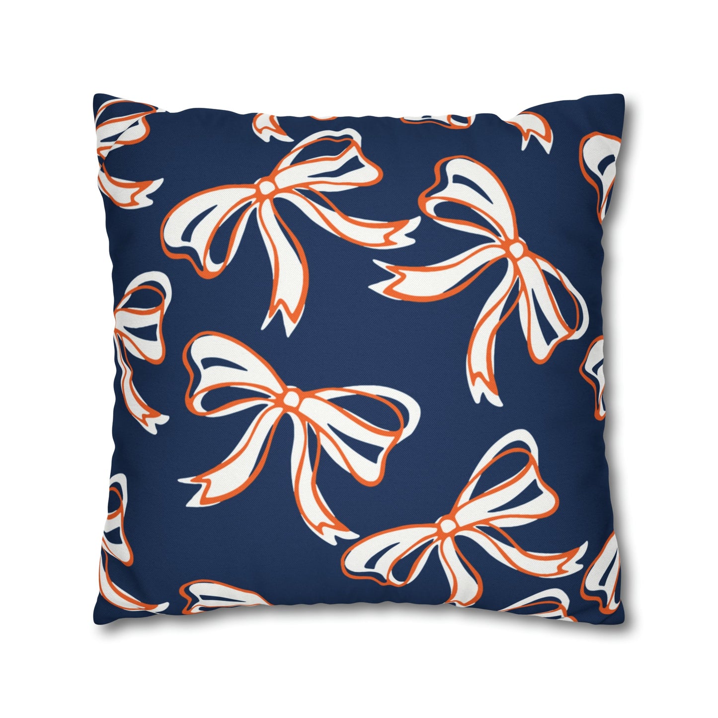 Trendy Bow College Pillow Cover - Dorm Pillow, Graduation Gift, Bed Party Gift, Acceptance Gift, College Gift, Syracuse, Bucknell, Illinois