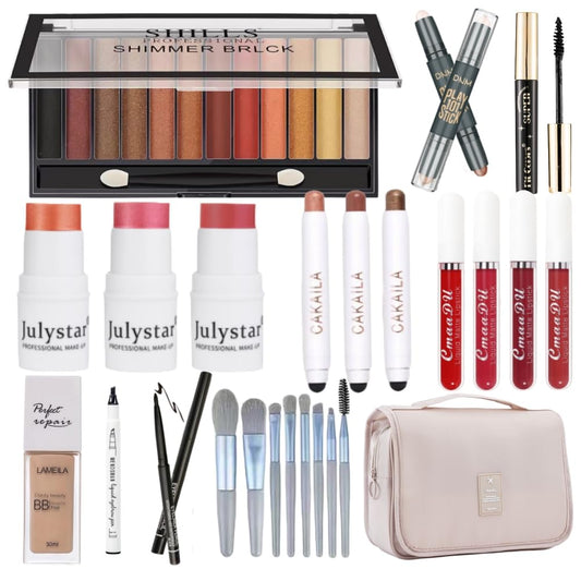 all-in-one Makeup Kit,makeup gift set for women,eye makeup,lip makeup,face makeup,makeup bag,makeup brush,lip gloss kit,eye shadow kit