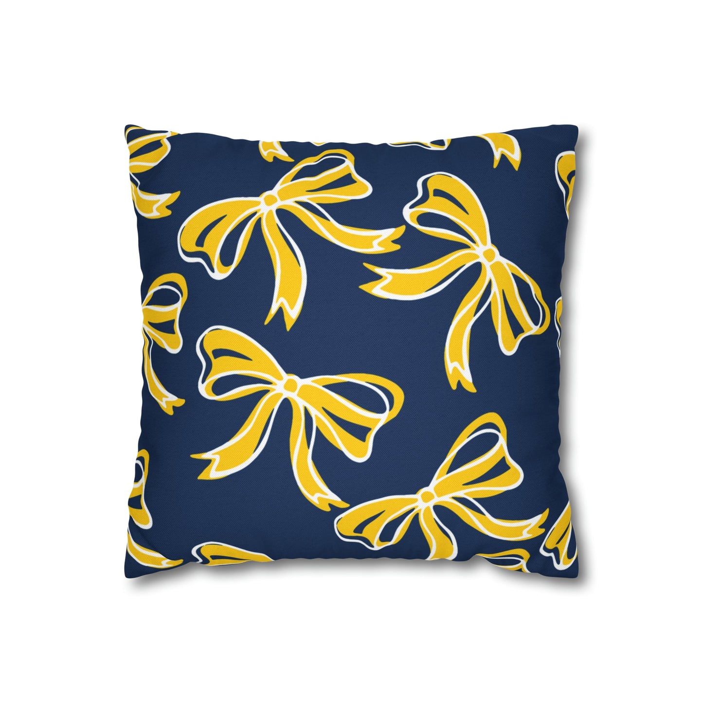 Trendy Bow College Pillow Cover - Dorm Pillow, Graduation Gift, Bed Party Gift, Acceptance Gift, College Gift, Michigan Wolverines, Bow Gift