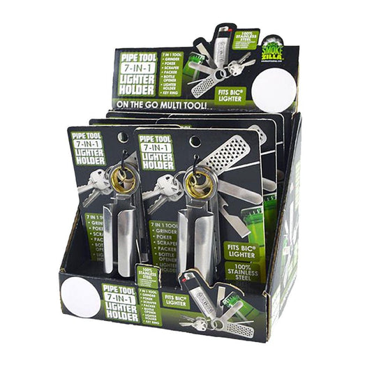 6Pc Display - Smokezilla 7-In-1 Lighter Holder & Multi-Tool