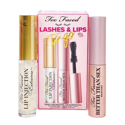 Too Faced Lashes & Lips To Go Travel Size Mascara + Lip Plumper Duo Set