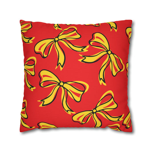 Trendy Bow College Pillow Cover - Dorm Pillow, Graduation Gift, Bed Party Gift, Acceptance Gift, College Gift, Maryland, Terps, Terrapins