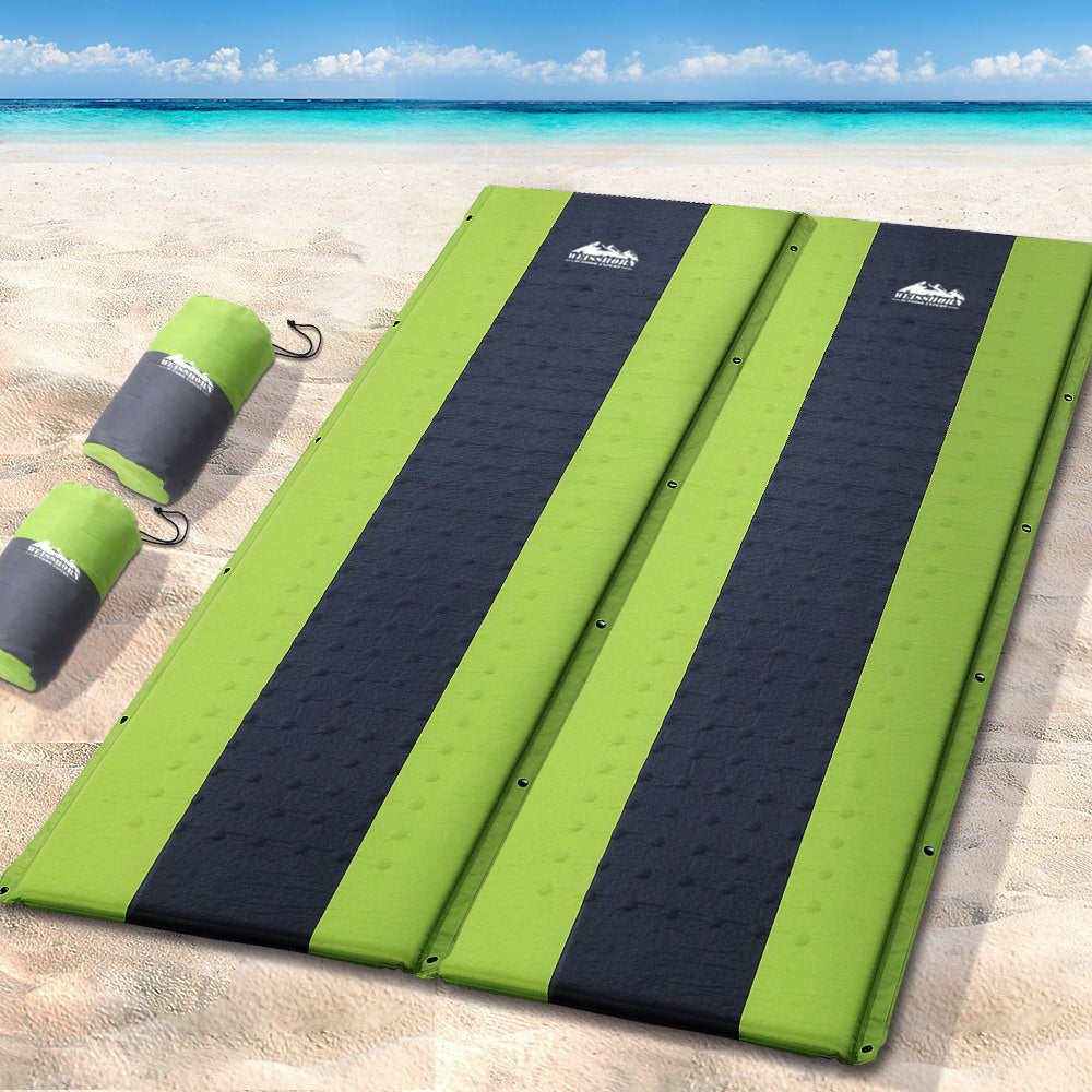 Self Inflating Mattress Camping Sleeping Mat Air Bed Pad - Green Double