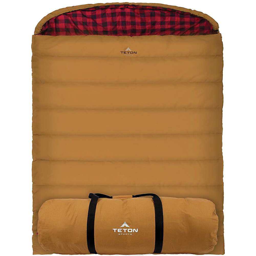 TETON Sports Canvas Mammoth 20 Degree Double Sleeping Bag, Great for Family Camping