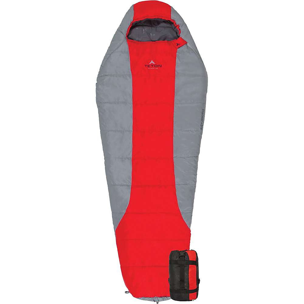 TETON Sports Tracker 5F Ultralight Mummy Sleeping Bag, Red