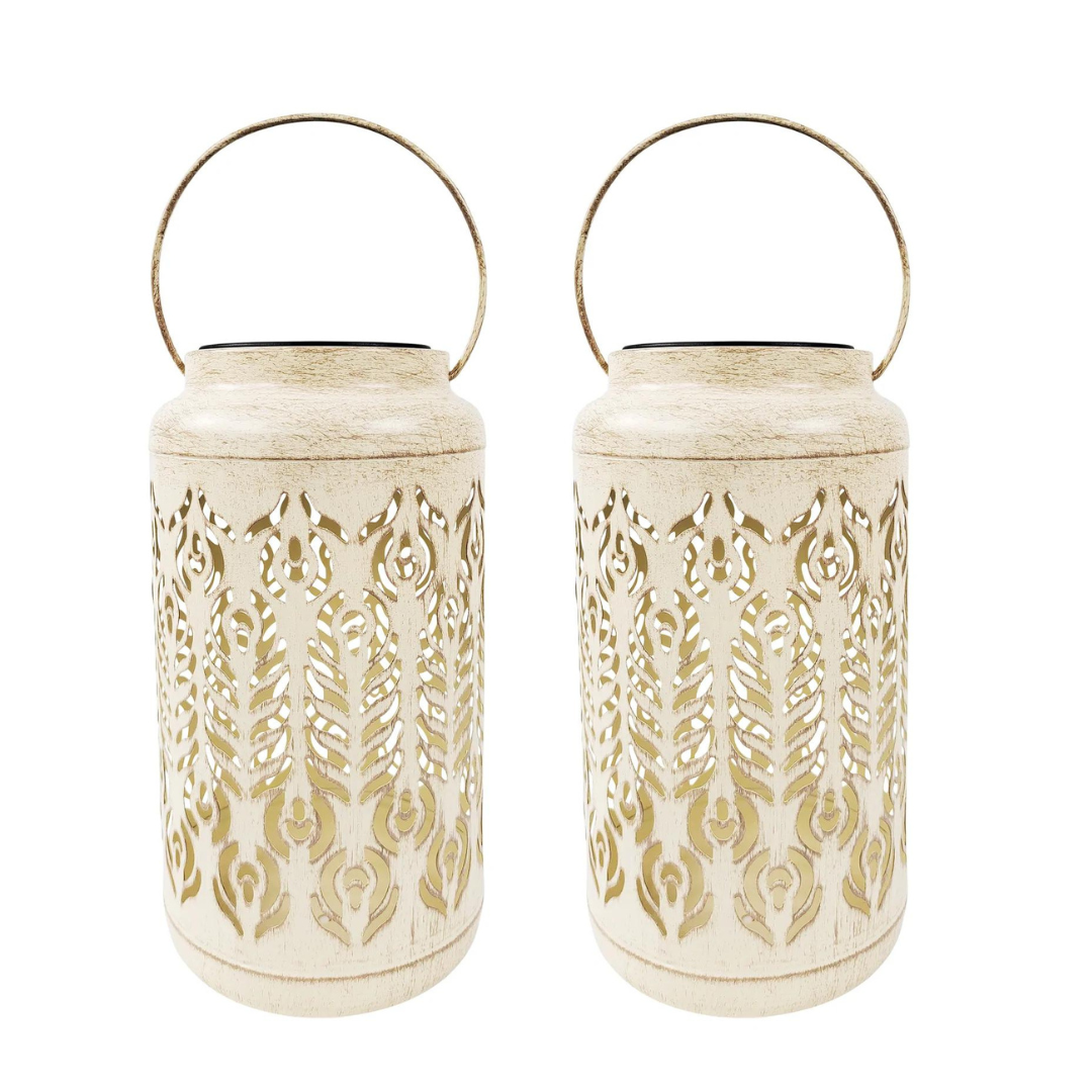 Bliss Outdoors 9" Tall 2-Pack Hanging and Tabletop Decorative Solar LED Lantern w/ Phoenix Feather Design - Senior.com Camping Lights & Lanterns