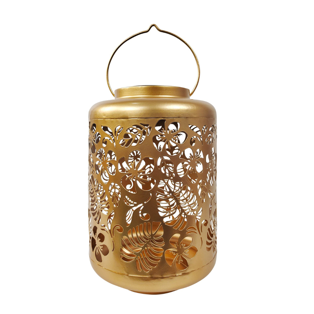 Bliss 12" Tall Decorative Solar LED Lantern Lights - Tropical Flower - Senior.com Camping Lights & Lanterns