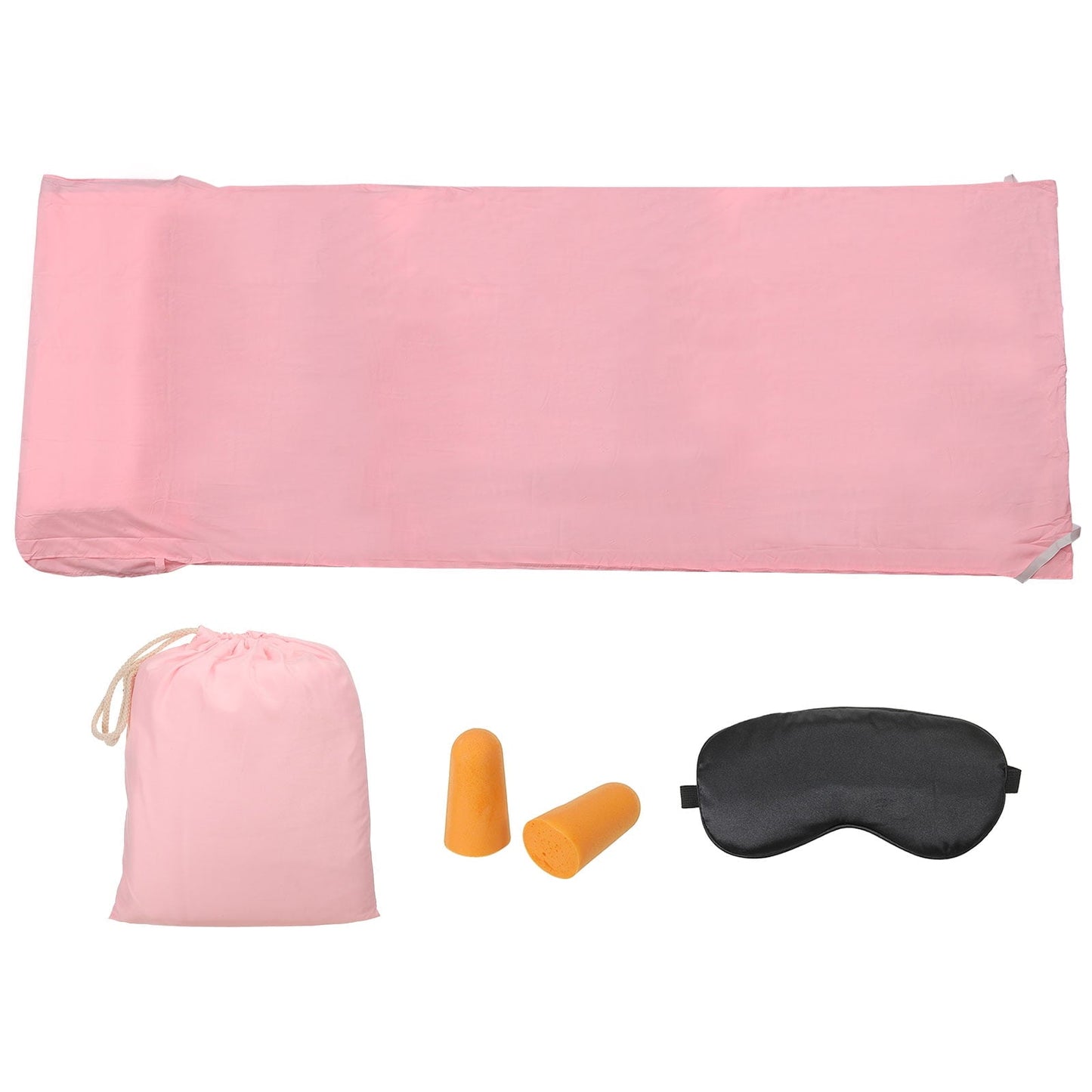 Uxcell 82.6x71 inch Sleeping Bag Liner Travel Hotel Camping Sleep Sheet Sack Set for Backpacking Pink