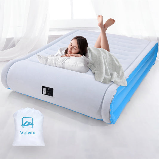 Valwix 85 x 60 x 17' Air Mattress Pump Included, Pillow for Camping (660 lbs Capacity, Queen Size)
