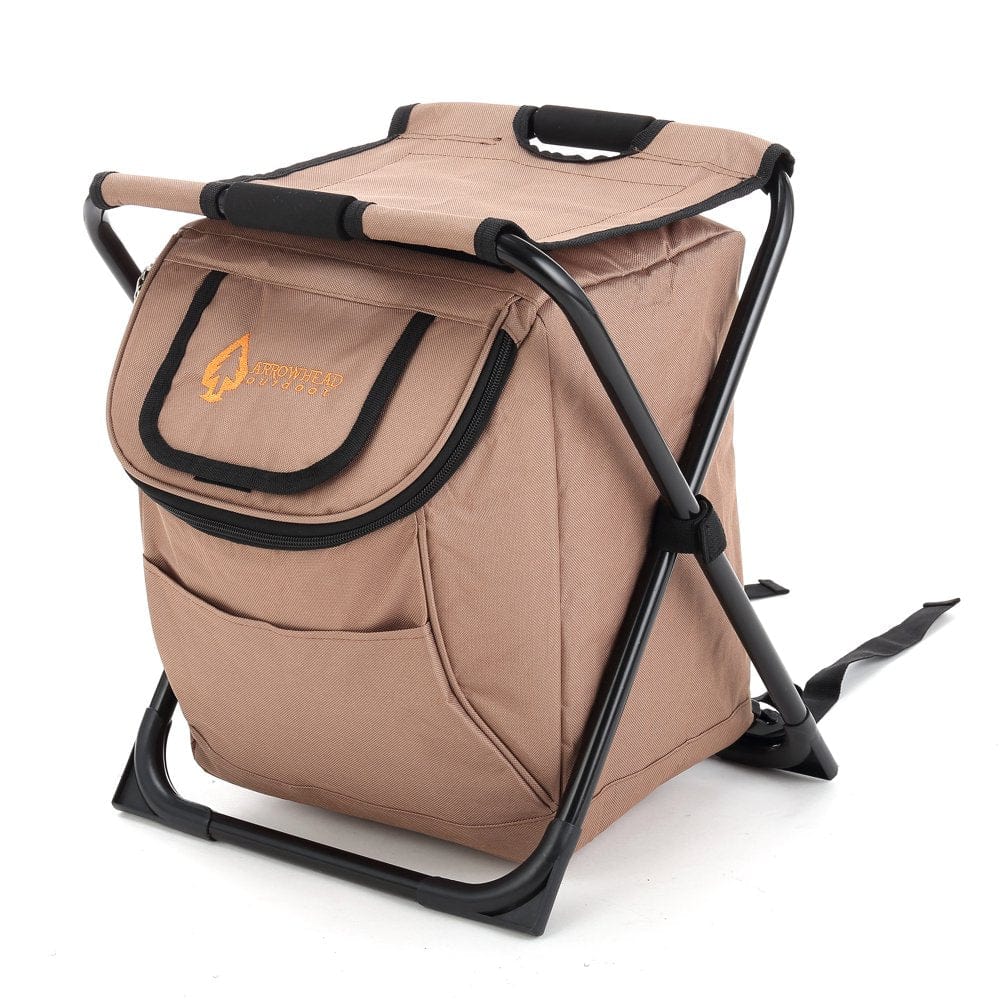 ARROWHEAD OUTDOOR Multi-Function 3-In-1 Compact Camp Chair: Backpack, Stool & Insulated Cooler, W/ External Pockets & Storage Bag, Lightweight, Large Backpack, Fishing, Hiking, Heavy-Duty, Usa-Based