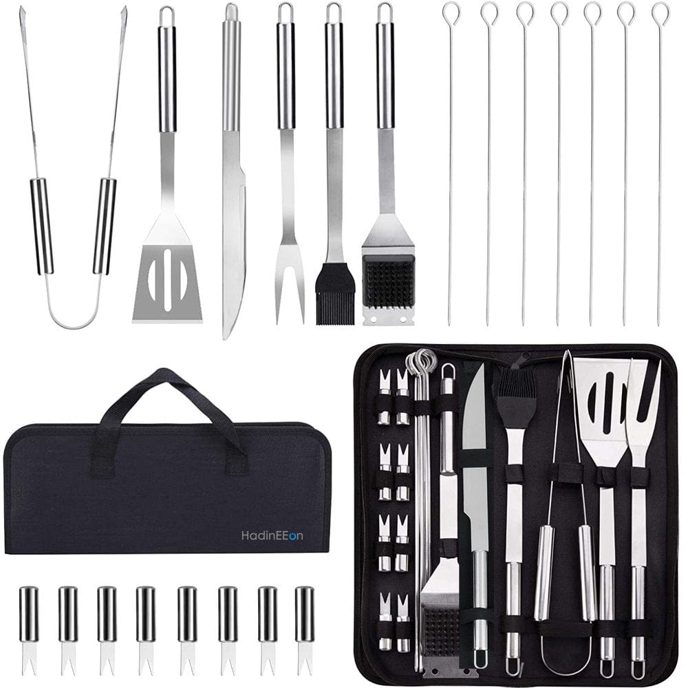 BBQ Set Grilling Tool Kit, 21-Pieces Stainless Steel Barbecue Utensil Accessories, Premium Complete Indoor, Outdoor Grill Tool Set for Friends Family