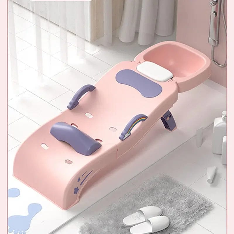Children‘S Shampoo Chair for Washing Hair Baby Shampoo Artifact Foldable Baby Household Sitting and Lying Shampoo Stool