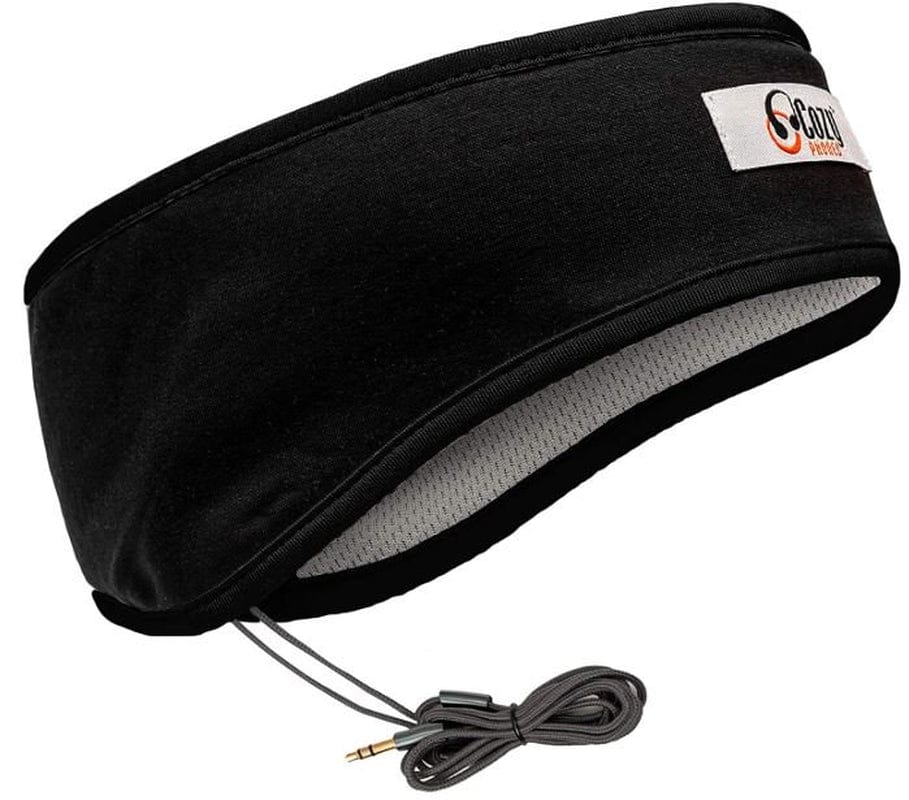 Cozyphones Sleep Headphones & Travel Bag, Lycra Cool Mesh Lining and Ultra Thin Speakers. Perfect for Sleeping, Sports, Air Travel, Meditation and Relaxation - Black