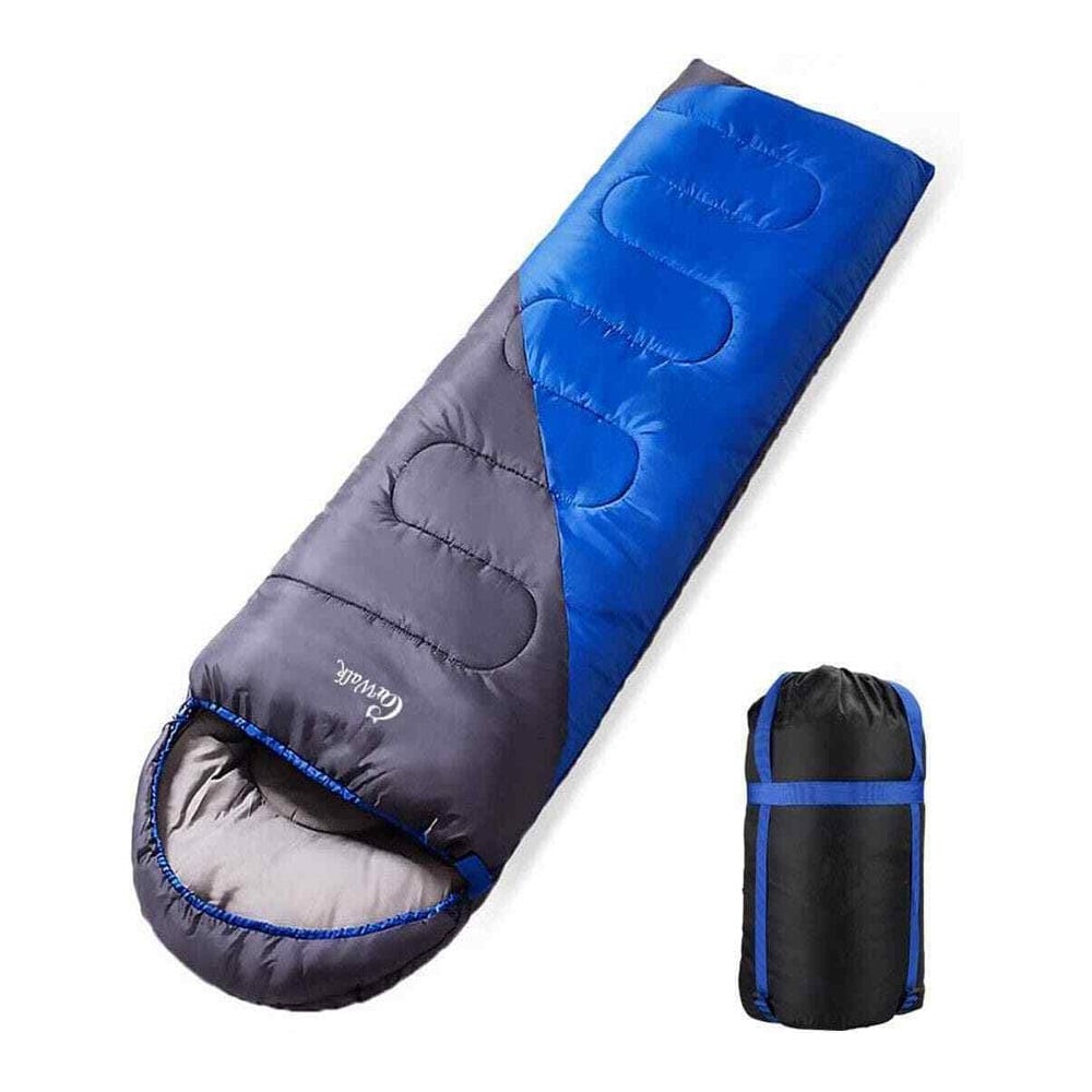 Sleeping Bag Blue/Grey 190T Polyester Outer Waterproof and Lightweight