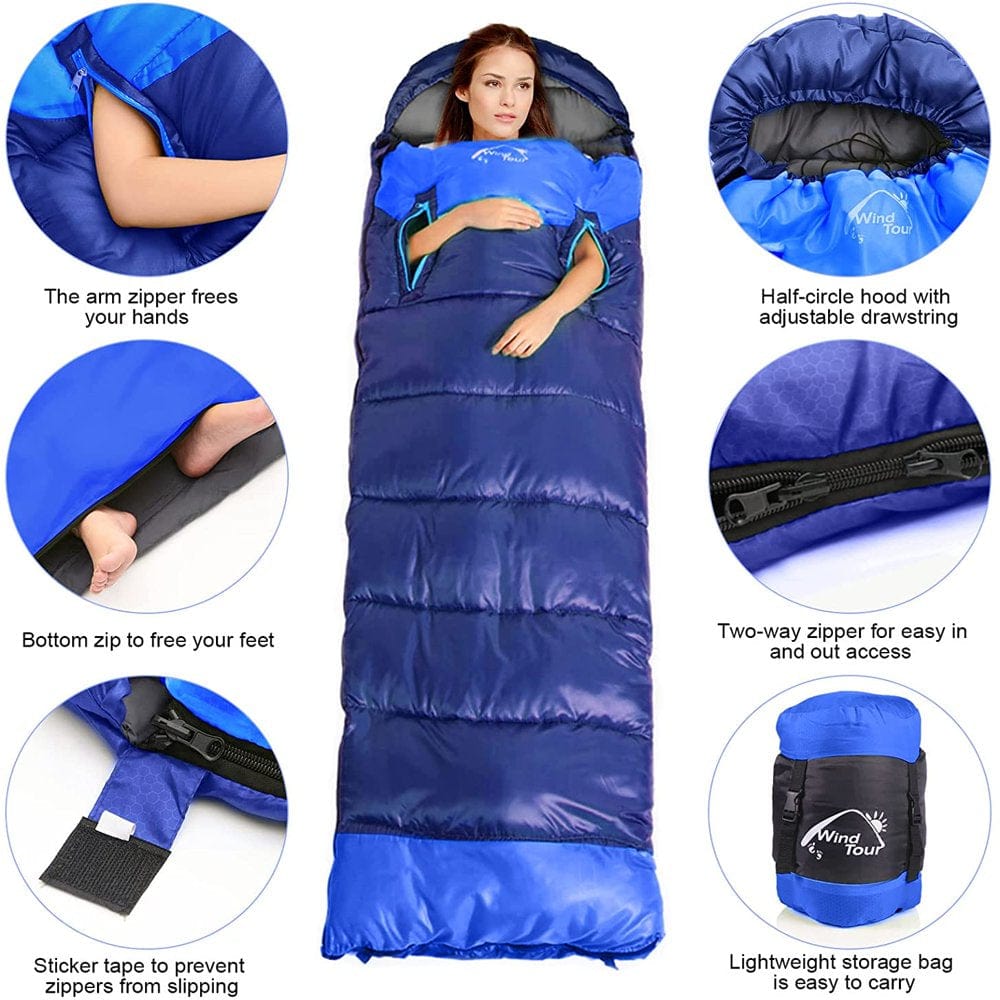 Sleeping Bags for Adults Backpacking Lightweight Waterproof- Cold Weather Sleeping Bag for Girls Boys Mens for Warm Camping Hiking Outdoor Travel Hunting, Fits 23°F to 68°F