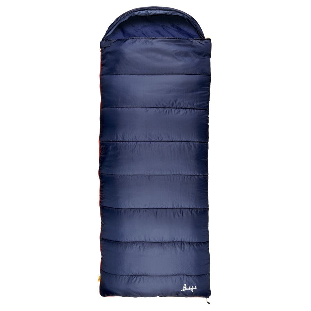 Slumberjack Shadow Mountain 30-Degree Hooded Rectangular Sleeping Bag, Blue, 35"X88"