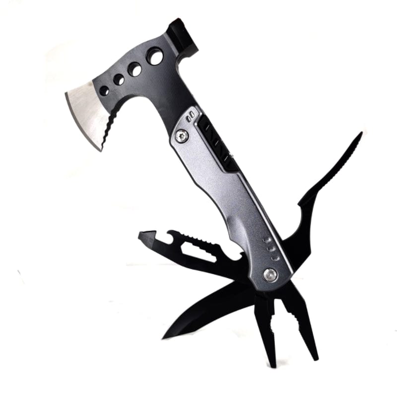 Stainless Steel Multifunction Axe Hammer Gadgets Can Opener Cutter Plier for Outdoor Camping