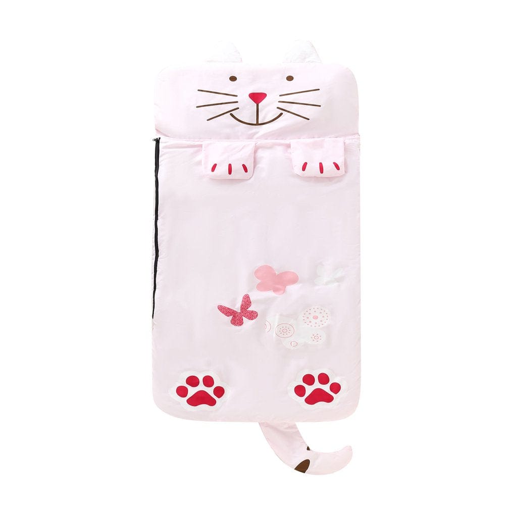 Sunisery Kids Sleeping Bag, Cartoon Animal Zipper Closure Folding Sleep Sack for Girls Boys, 55.2X23.6Inch