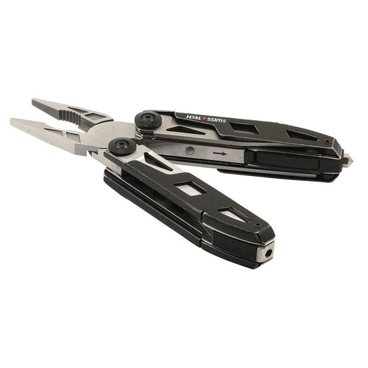 SWISS+TECH 23-In-1 Multi-Pliers, Stainless Steel, Black Stone-Washed Finish, (1 Pack)