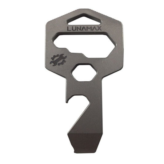 Titanium 8 in 1 Multi-Tool for Keychain-Strong, Lightweight, All- In-One Bottle Opener, Flathead Screwdriver, Wrench, Box Cutter, and Hex Driver (Classic Silver)