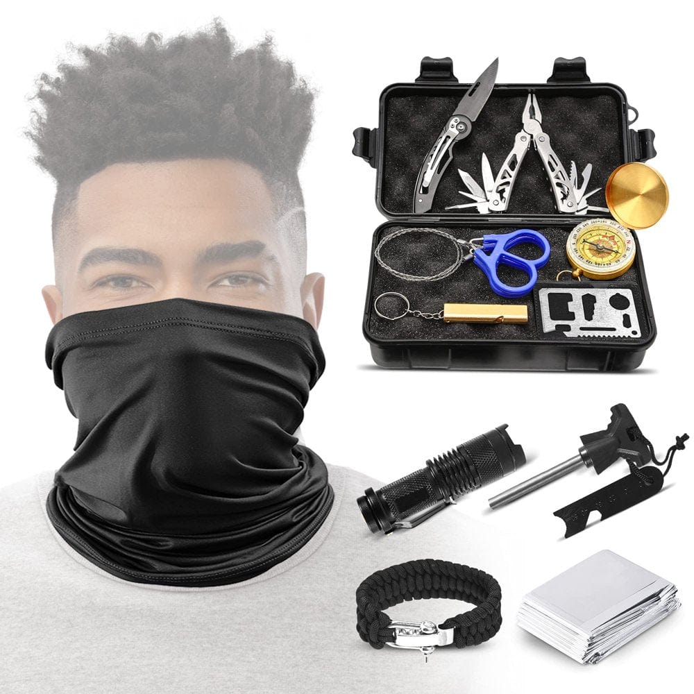 Trekology Survival Kit 12Pc Survival Tool Kit Emergency Survival Kit Backpack Camping Gear Supplies Survival Gear Hiking Gear