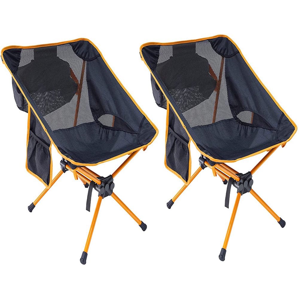 Ubon Compact Folding Camping Chair Lightweight Portable Outdoor Chairs with 2 Side Pockets for Backpacking and Camping 2 Pack