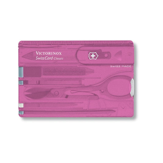 Victorinox Swisscard Classic 10 Function Translucent Pink Pocket Tool