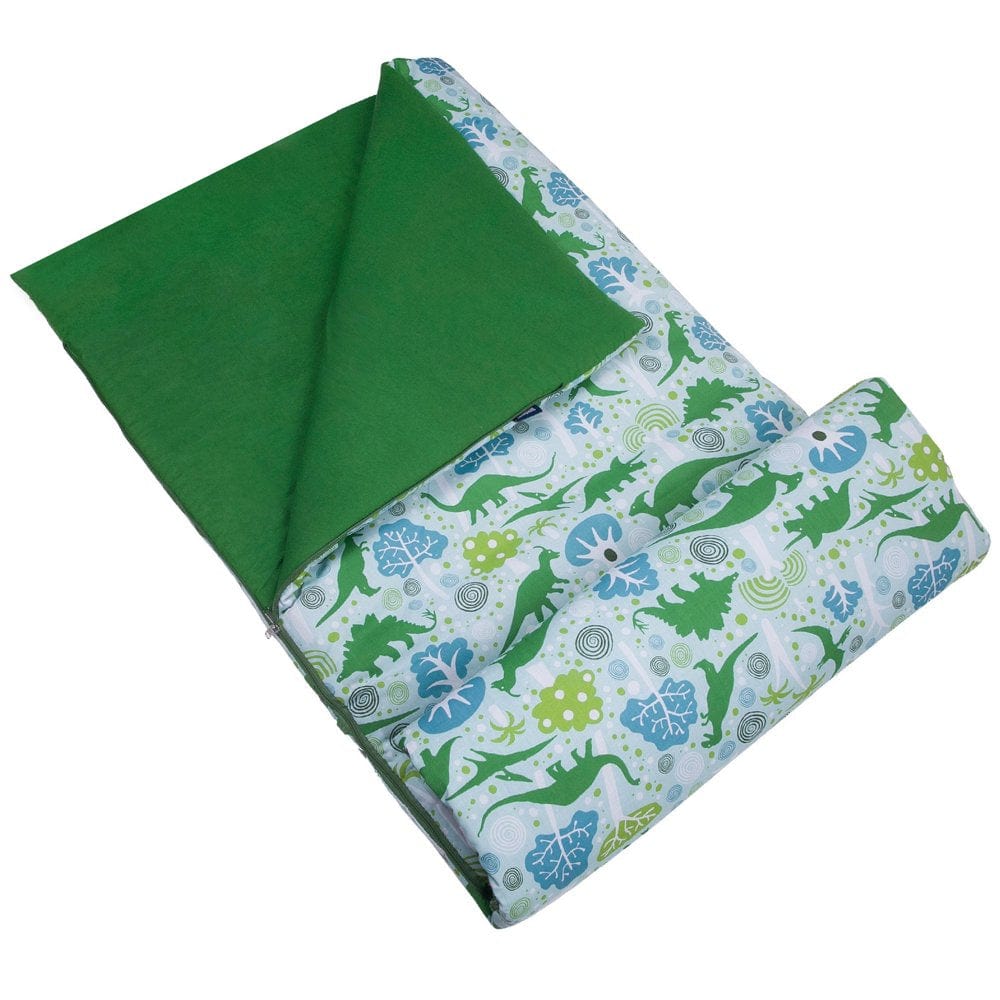 Wildkin Kids Original Sleeping Bag for Boys and Girls, Measures 57 X 30 Inches (Jurassic Dinosaurs Blue)
