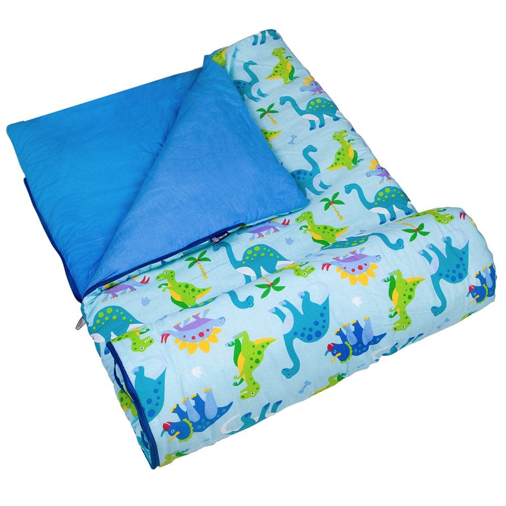 Wildkin Kids Original Sleeping Bag for Boys and Girls, Measures 57 X 30 Inches (Jurassic Dinosaurs Blue)