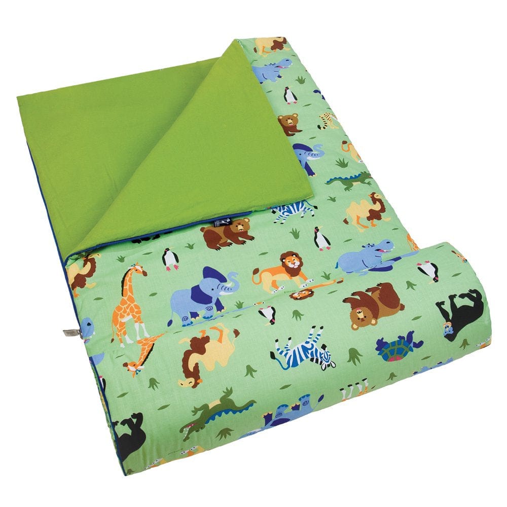 Wildkin Kids Original Sleeping Bag for Boys and Girls, Measures 57 X 30 Inches (Jurassic Dinosaurs Blue)