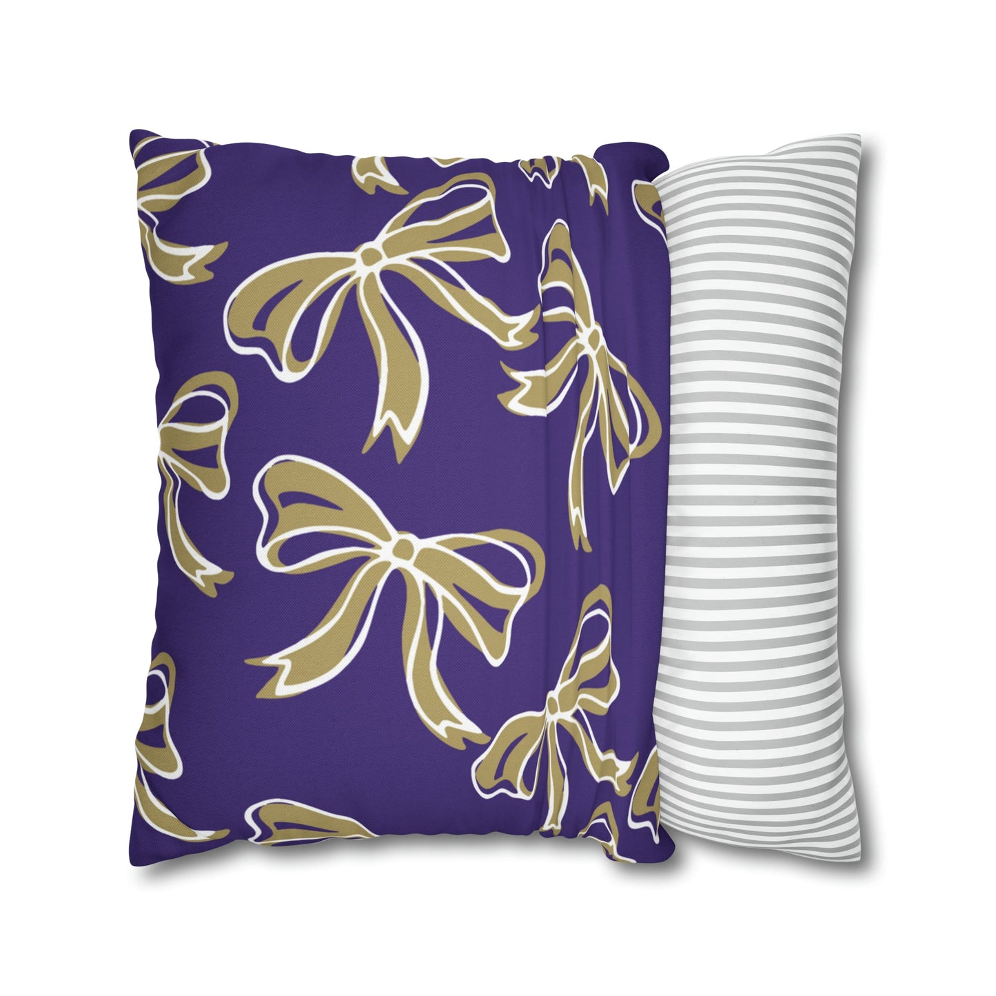 Trendy Bow College Pillow Cover - Dorm Pillow, Graduation Gift, Bed Party Gift, Acceptance Gift, College Gift,  James Madison, JMU Dukes