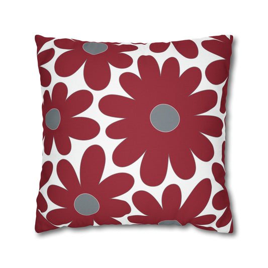 Two Color Double Sided Groovy Flower Pillow - College Dorm Pillow - Bed Party Pillow - Alabama