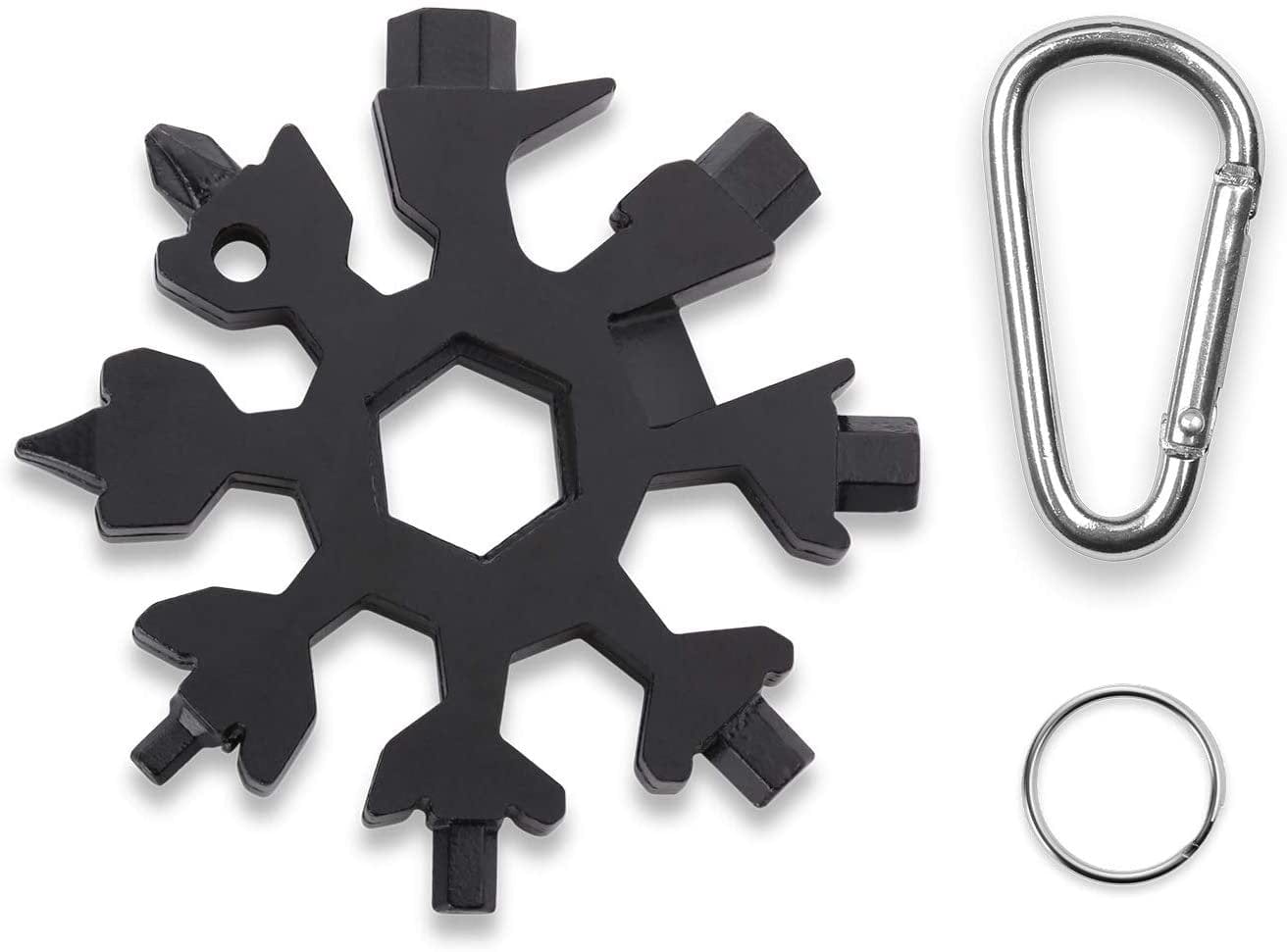18-In-1 Snowflake Multi Tool, GMYLE Emergency Fix Gear Stainless Steel Bottle Opener Screwdriver Wrench Portable Camping Travel Outdoors (Hologram)