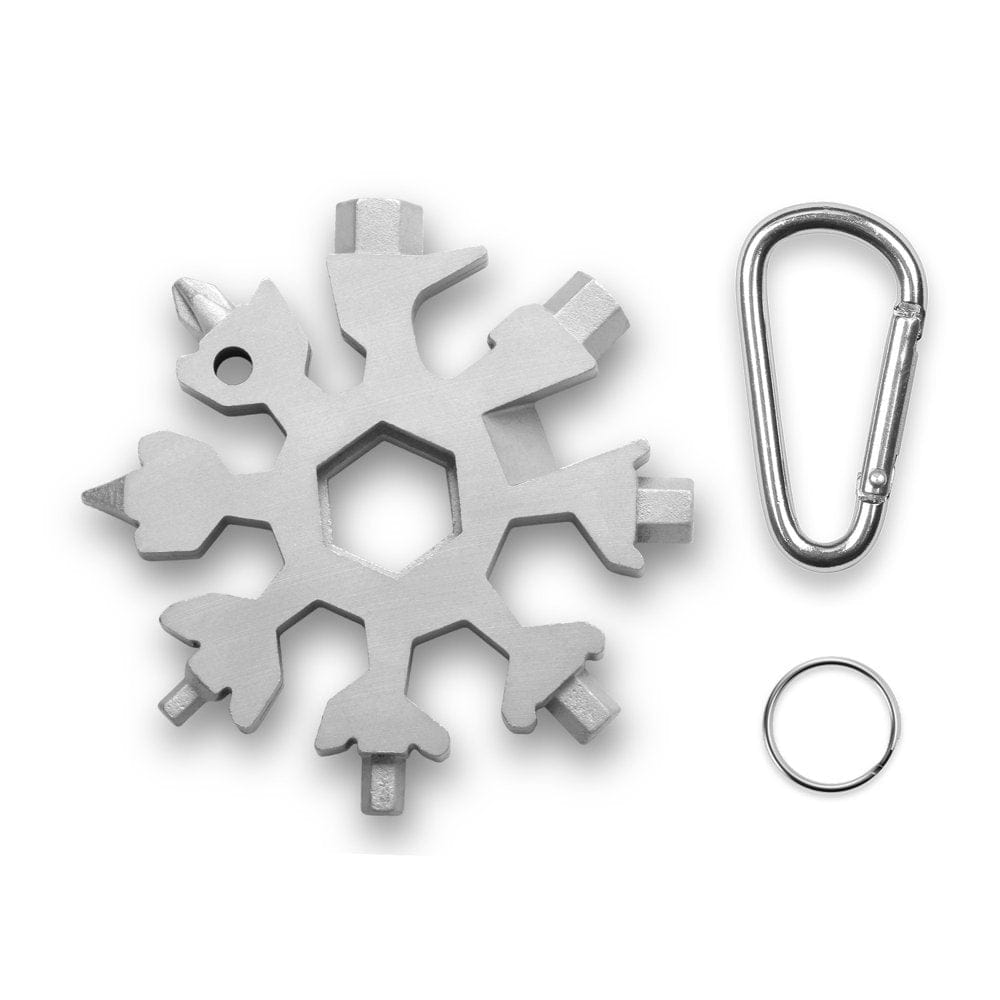 18-In-1 Snowflake Multi Tool, GMYLE Emergency Fix Gear Stainless Steel Bottle Opener Screwdriver Wrench Portable Camping Travel Outdoors (Hologram)
