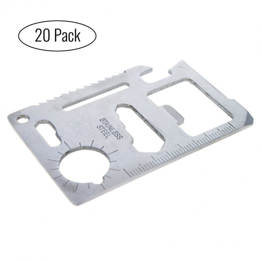 (20 Pack) ASR Outdoor 11 in 1 Multi Function Credit Card Sized Tool