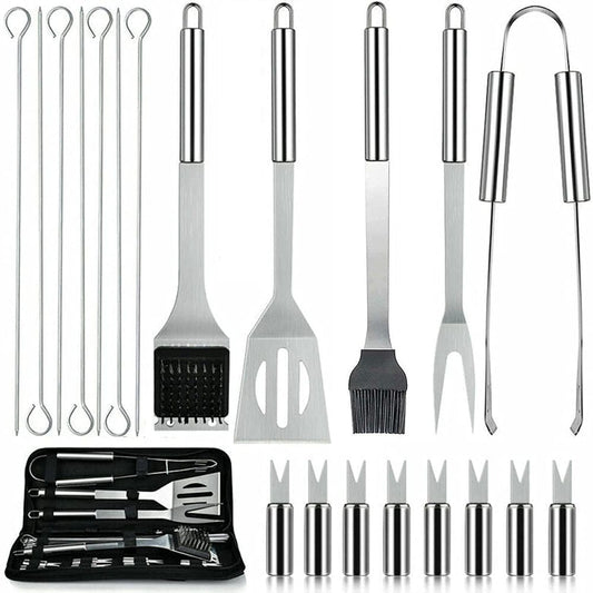 21Pcs Complete Grill Accessories Kit, the Very Best Grill Gift on Birthday Wedding - Professional BBQ Accessories Set for Outdoor Camping Grilling
