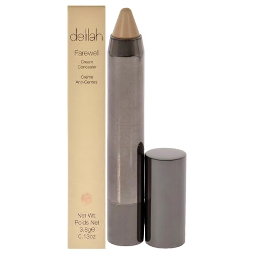 Delilah - Farewell Cream Concealer, Linen, Full Coverage, Hyaluronic Filling, Moisturizing, Creamy, Smoother Color Correcting Makeup, Cruelty Free, 0.13 Oz