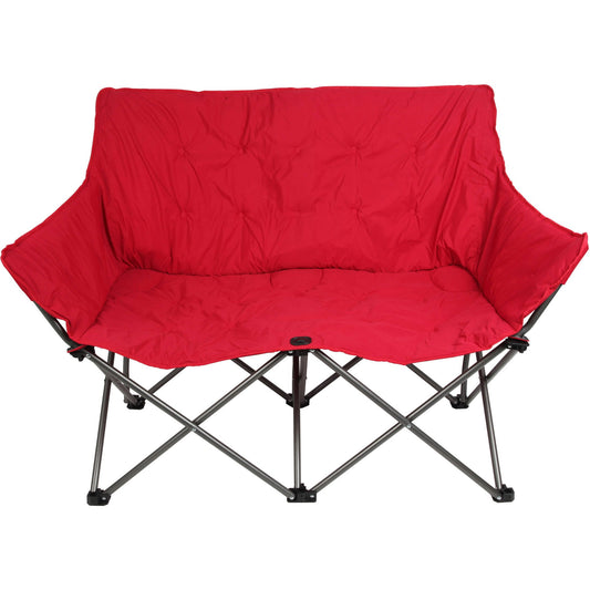 Camping Chair Loveseat Padded Folding Couple 2 Person Portable Double Tube Frame