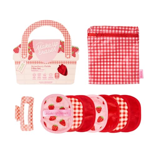 The Original MakeUp Eraser, MakeUp Eraser, 7-Day Set, Erase All Makeup With Just Water, Including Waterproof Mascara, Eyeliner, Foundation, Lipstick, and More! Strawberry Fields