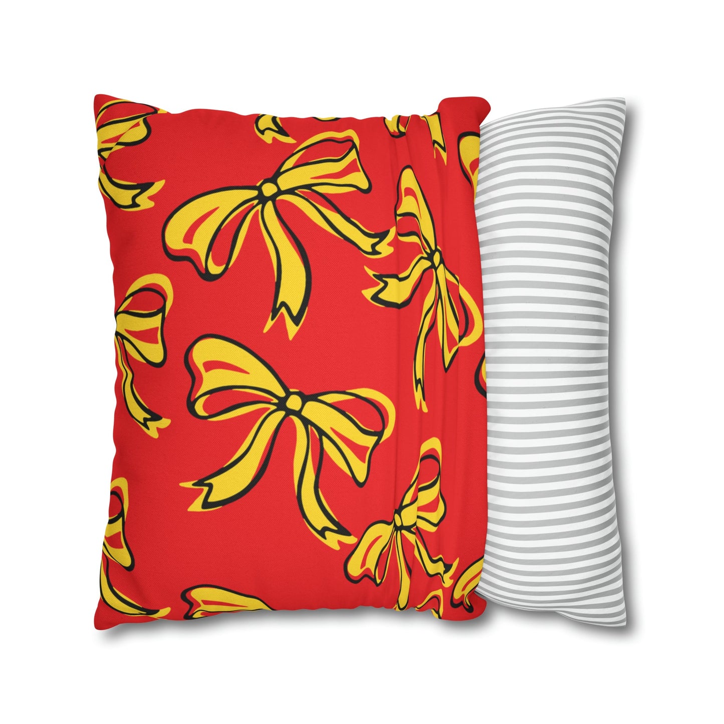 Trendy Bow College Pillow Cover - Dorm Pillow, Graduation Gift, Bed Party Gift, Acceptance Gift, College Gift, Maryland, Terps, Terrapins