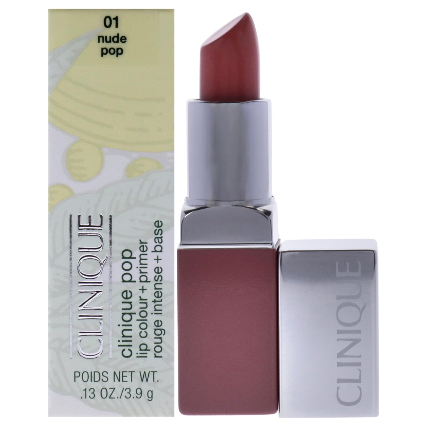 Clinique Women's Pop Lip Color + Primer Lipstick, 01 Nude, 0.13 Ounce