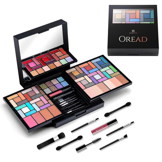 Color Nymph Makeup Kit For Women With Mirror, Full Makeup Gift Set 95 Colors Includes 50 Matte & Pearl Eyeshadow Palettes And Lipgloss Face Powder Bronzes Blushes Applicators