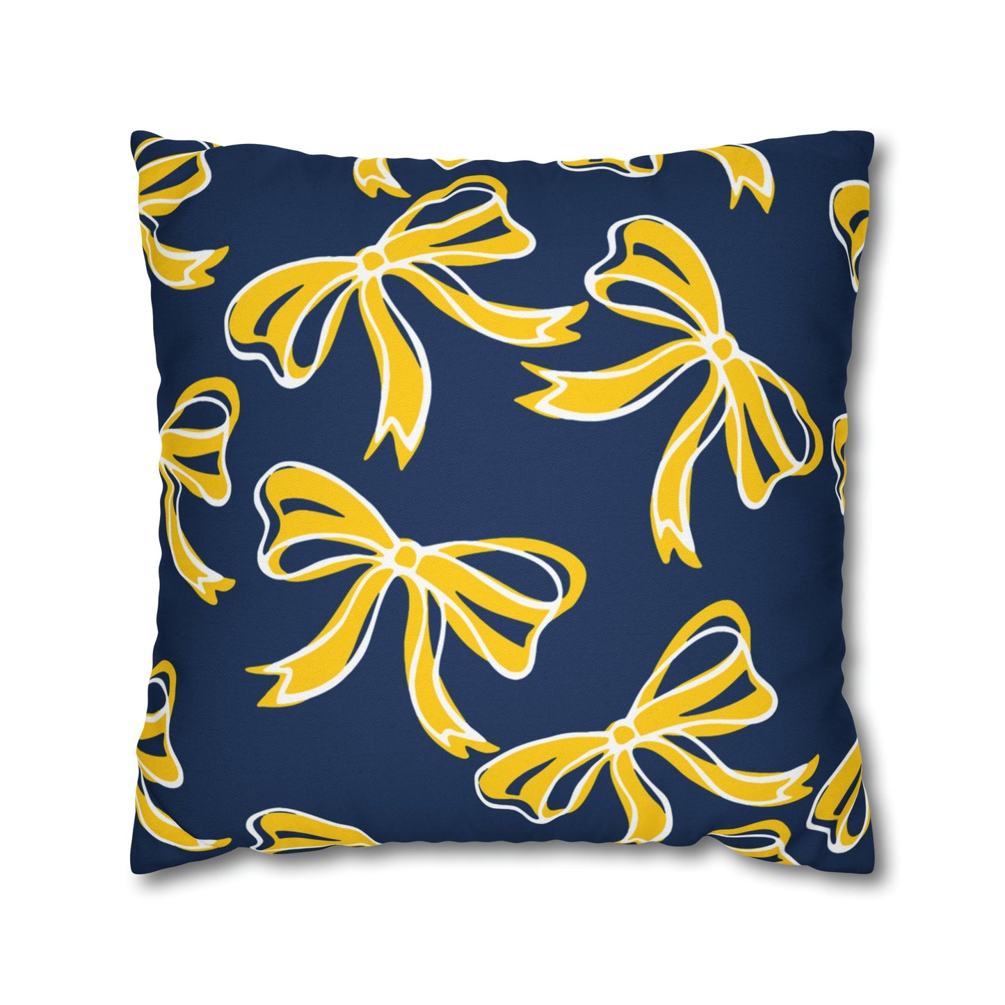 Trendy Bow College Pillow Cover - Dorm Pillow, Graduation Gift, Bed Party Gift, Acceptance Gift, College Gift, Michigan Wolverines, Bow Gift