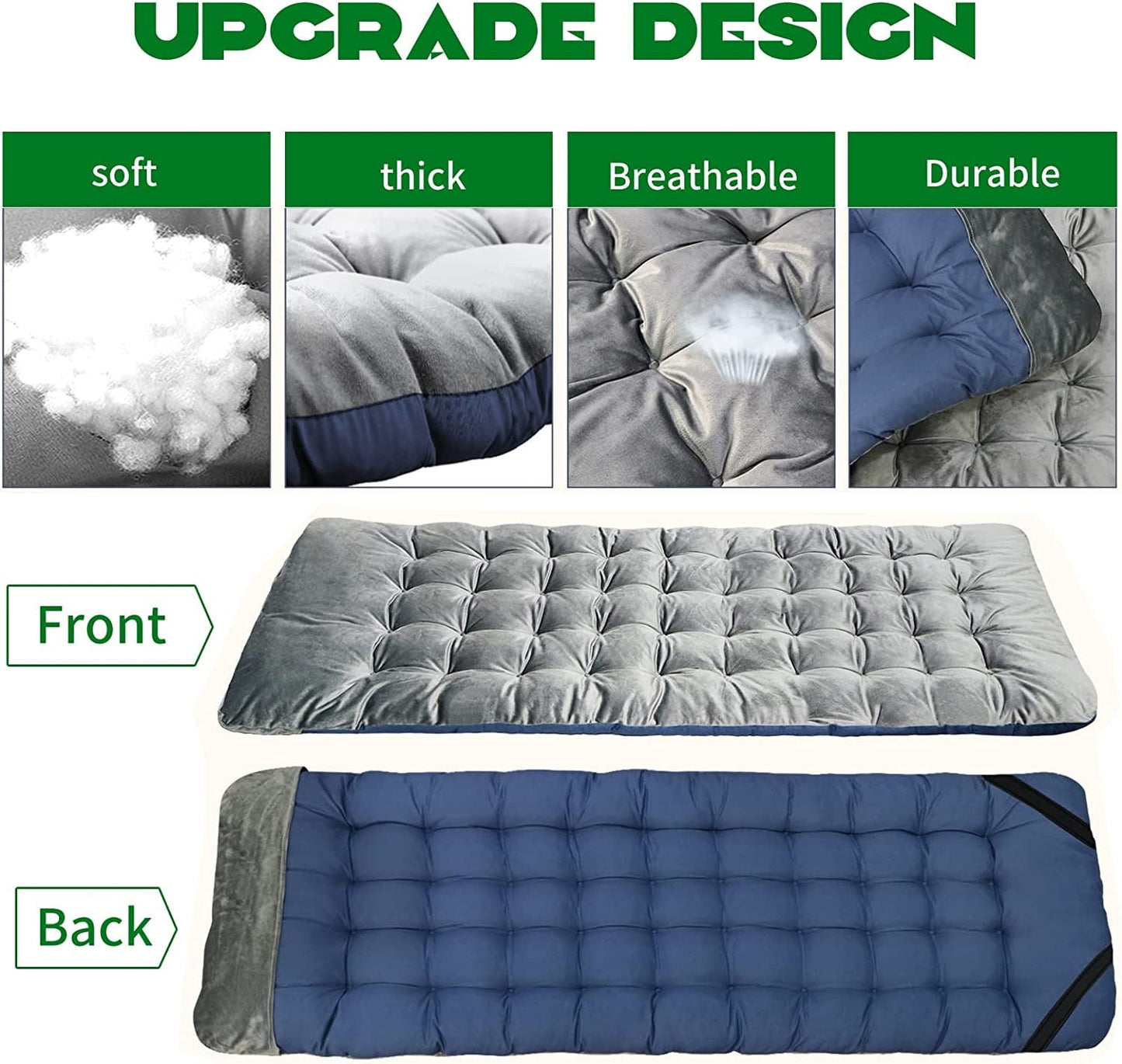 Slsy Folding Camp Cot With Reversible Mattress, Portable Folding Cots with Carry Bag